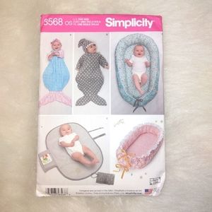 Simplicity 8568 Baby Accessories, swaddle sack, baby nest, changing pad